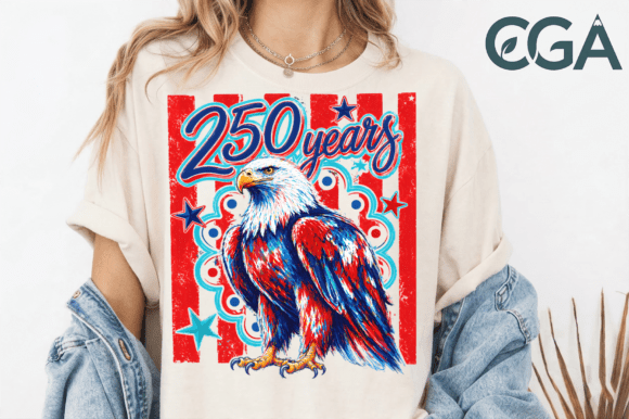 250 Years 1776 Eagle Patriotic PNG: A Timeless Design for Commemorative Merchandise