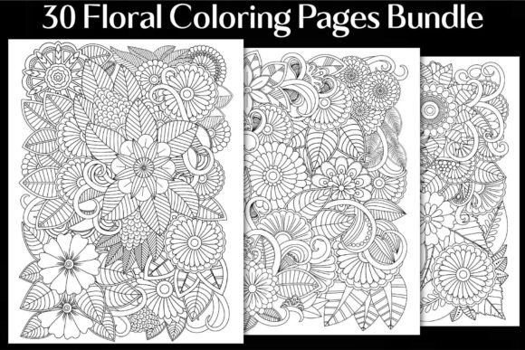 30 Floral Coloring Pages for Adults