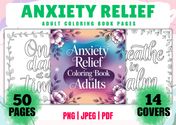 Anxiety Relief Typography Coloring Book