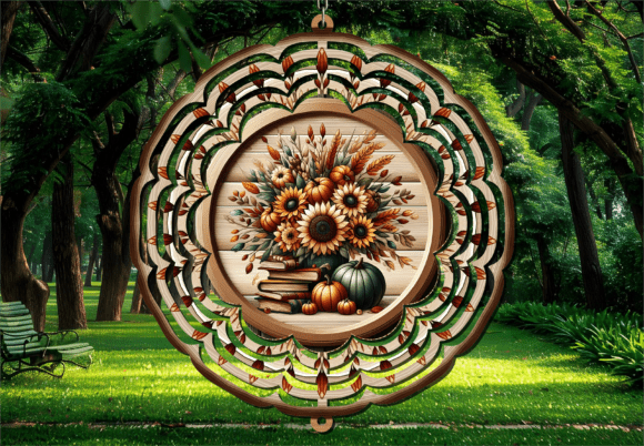 Autumn Pumpkin Sunflower Wind Spinner: A Vibrant Addition to Outdoor Decor