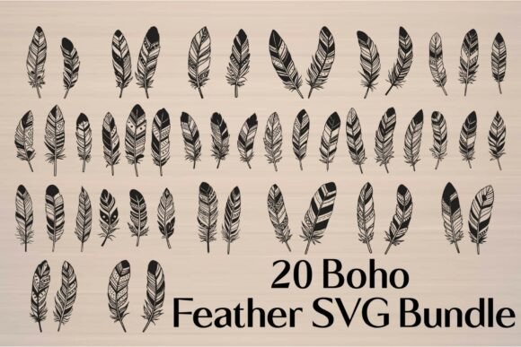 Boho Feather SVG Bundle: Creative Design Made Easy