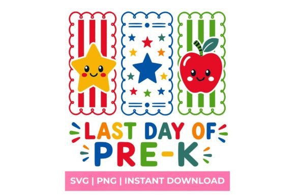 Celebrating Milestones with the Last Day of Pre-K Retro Primary SVG