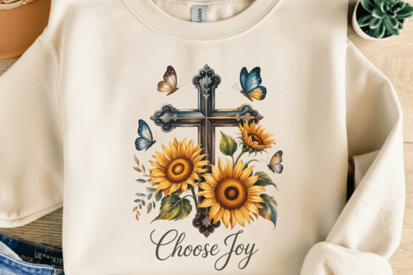Choose Joy Sunflower Cross PNG: A Symbol of Faith and Vibrant Positivity