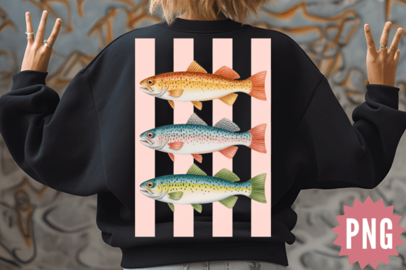 Colorful Fish Trio Ocean Art PNG Design: Elevating Your Creative Projects