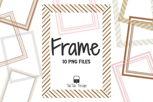 Colorful Rectangle Frame Border PNG Set: Elevating Designs with Warm Boho Aesthetics