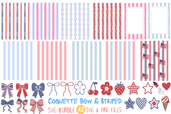 Coquette Bow Striped 4th of July Bundle