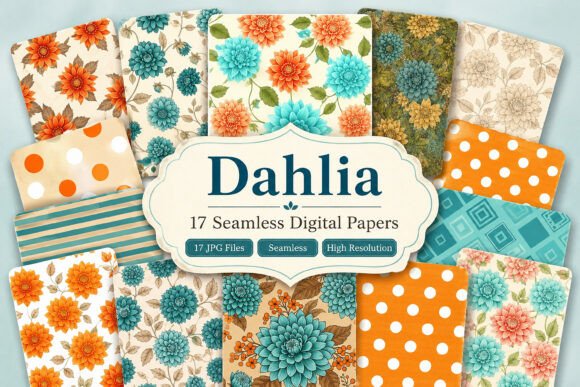 Digital Dahlia Papers: Elevating Creative Projects with Elegant Floral Designs