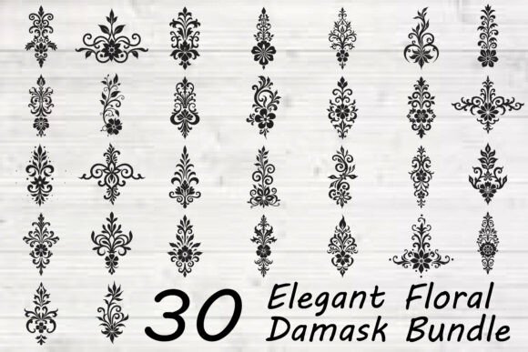 Elegant Floral Damask Bundle: Elevating Your Creative Projects with Timeless Design