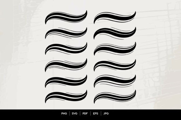 Elevate Your Designs with the Elegant Wavy Swash Brush Set