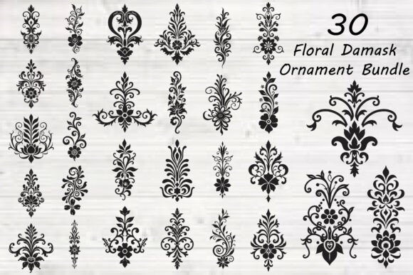 Elevating Creative Projects with the Floral Damask Ornament Bundle