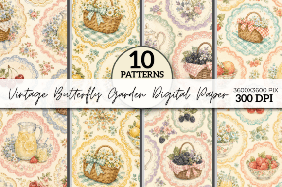 Enhance Your Creative Projects with the Vintage Garden Digital Paper Bundle