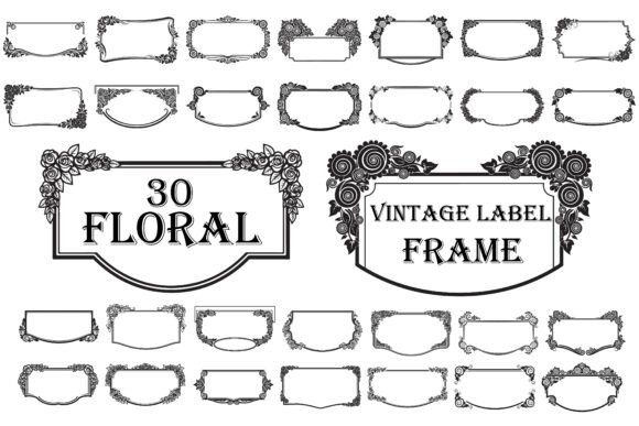 Floral Vintage Label Frame: Timeless Design