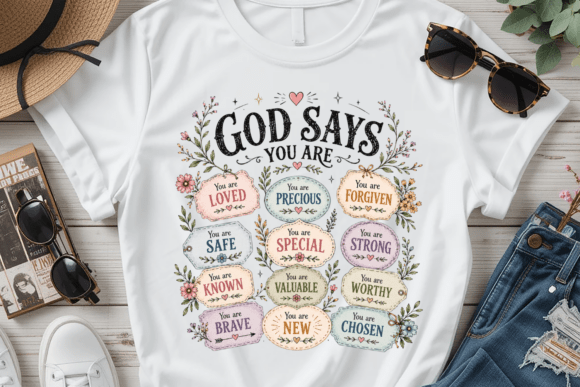 God Says You Are Christian Faith PNG: A Design for Encouragement and Confidence