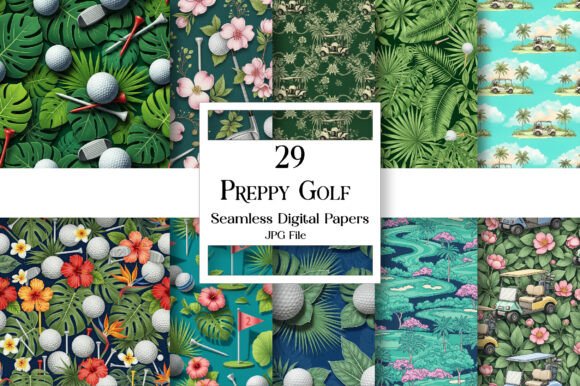 Preppy Golf Pattern: Elevating Creative Projects with Sporty Elegance