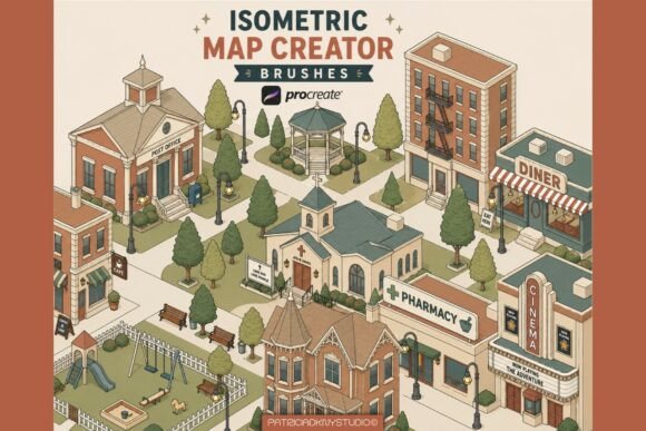 Procreate Isometric Map Creator Brushes