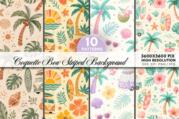 Tropical Summer Digital Paper Bundle: A Versatile Design Resource for Creative Projects