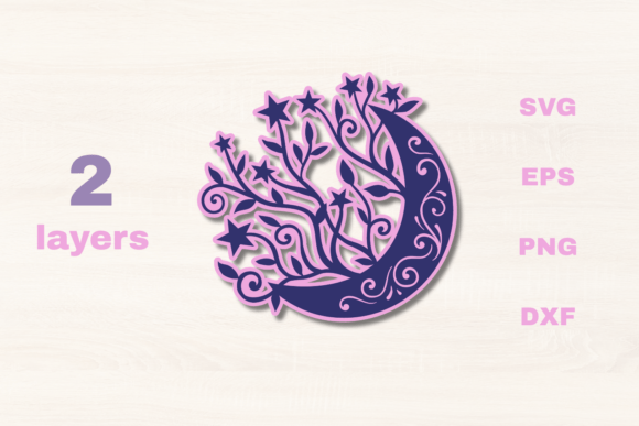 Unlocking Creativity with the Layered Floral Moon Celestial SVG
