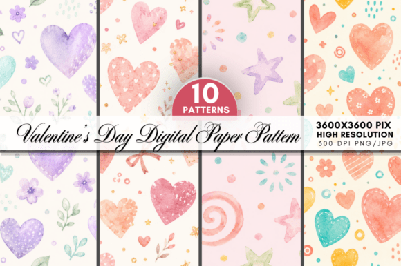 Valentine's Day Digital Paper Bundle: A Creative Resource for Crafters and Designers