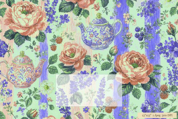 Vintage Rose Teapot Floral Pattern: A Timeless Design for Modern Creators