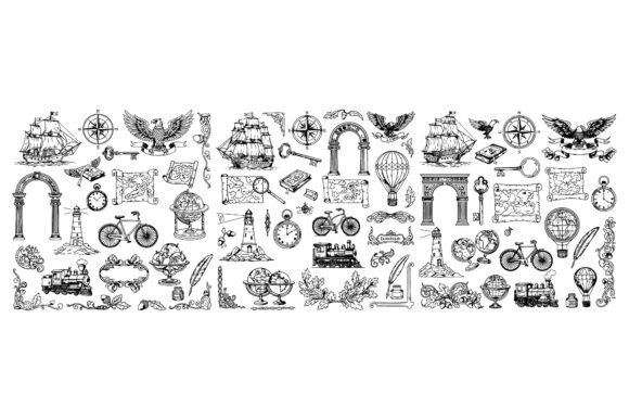 Vintage Travel Elements Collection
